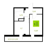 1-комнатная квартира